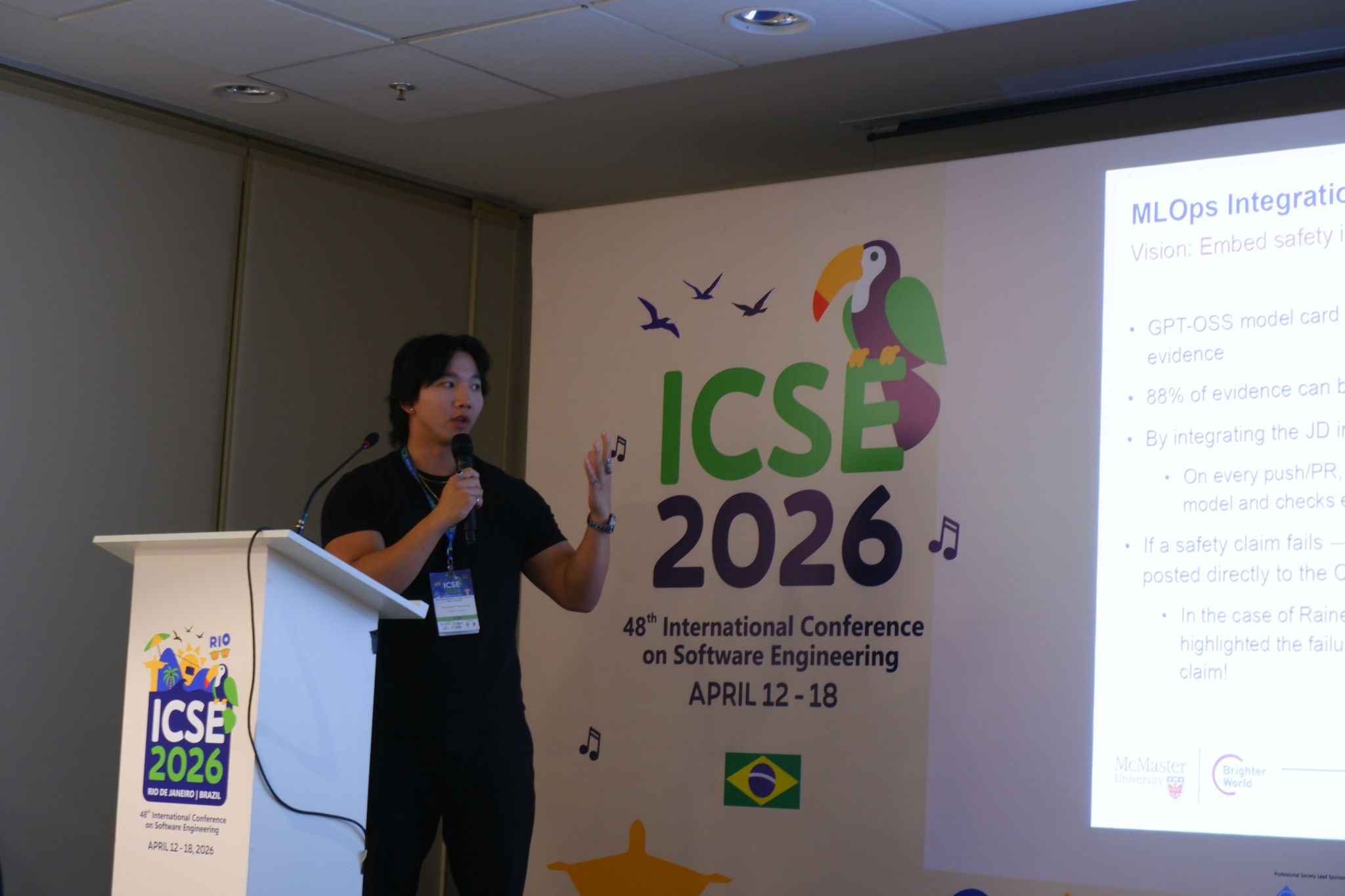 Kalvin presenting at ICSE 2026